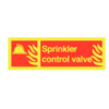 Piktogramm + Text "Sprinkler control valve" 100 x 300mm Langnachleuchtender Vinylkleber